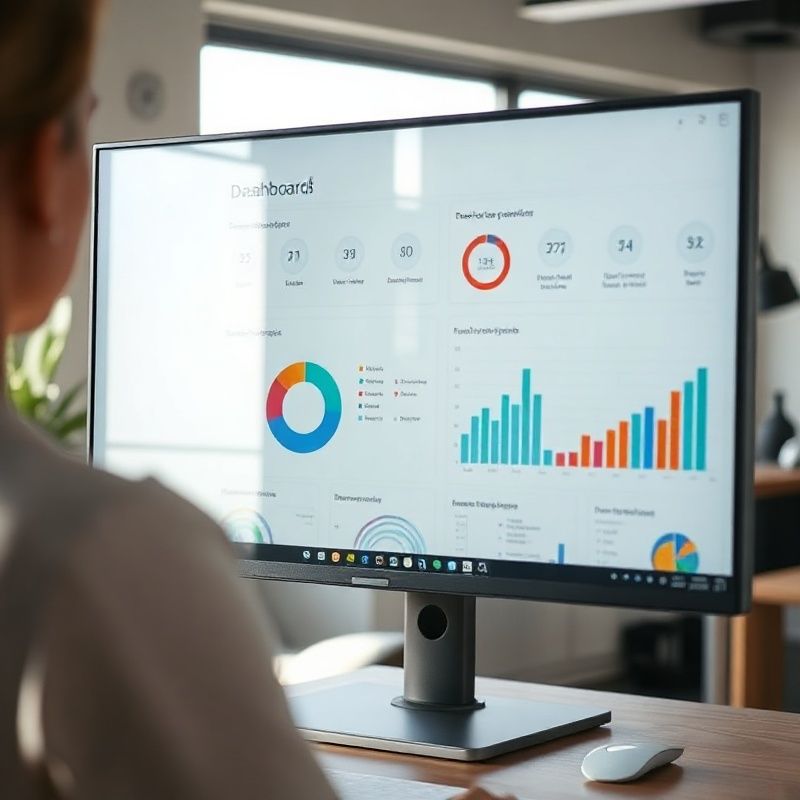 A clean indigo Newcastlesys dashboard displaying KPI tiles and charts